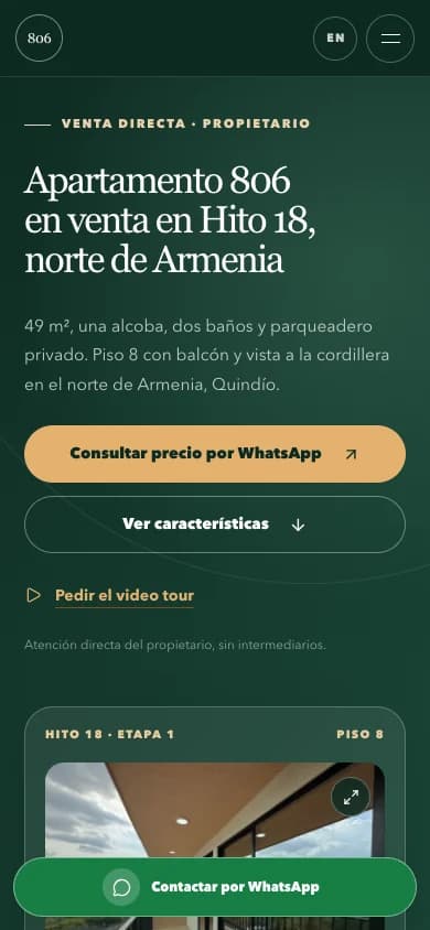 Captura real de Hito 18 en celular